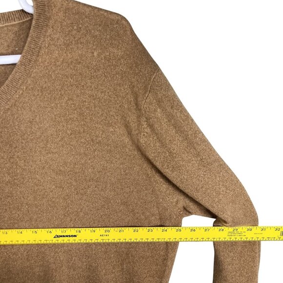 Jos. A. Bank Mens XL Tan Pullover V-Neck 100% Cashmere SOFT Sweater Quiet Luxury - Picture 8 of 14